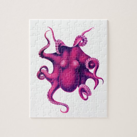 Crimson Girly Octopus Legpuzzel (Verticaal)