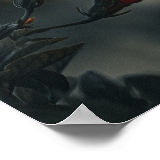 🌹 Crimson Glow in the Dusk ✨ Poster (Hoek)