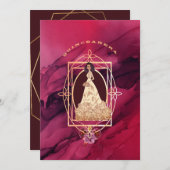 Crimson Glow Quinceañera Tiara Kaart (Voorkant / Achterkant)