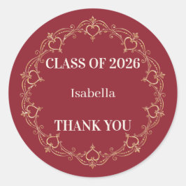Crimson Gold 2026 Afstudeerfavor sticker