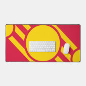 Crimson & Gold Diagonal Crest Mat – Customizable (Keyboard & Muis)