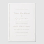 Crimson Gold Eenvoudige bruiloft Vellum Uitnodigingen (Voorkant)