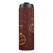 Crimson & Gold Ornament Christmas Thermal Tumbler Thermosbeker (Voorkant)