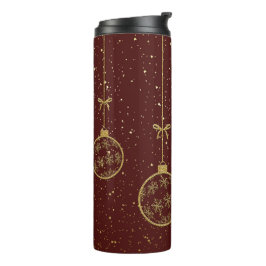 Crimson & Gold Ornament Christmas Thermal Tumbler Thermosbeker
