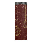 Crimson & Gold Ornament Christmas Thermal Tumbler Thermosbeker (Achterkant)