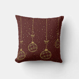 Crimson & Gold Ornament Christmas Throw Pillow Kussen