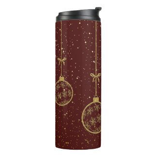 Crimson & Gold Ornament Kerst Thermos Bekertje Thermosbeker
