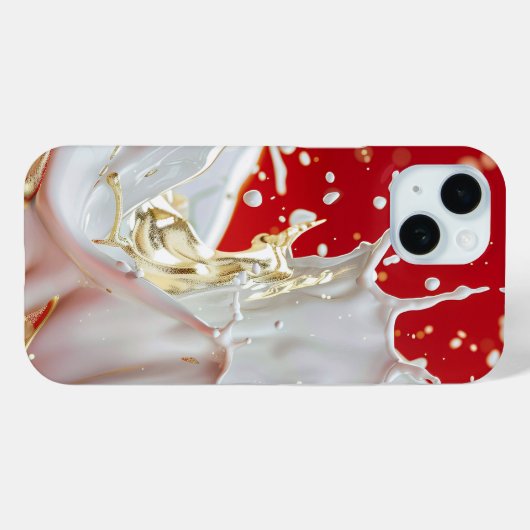 Crimson Gold Splash iPhone Case (Achterkant (horizontaal))