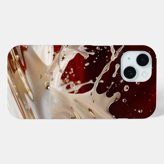 Crimson Gold Splash iPhone Case (Achterkant (horizontaal))