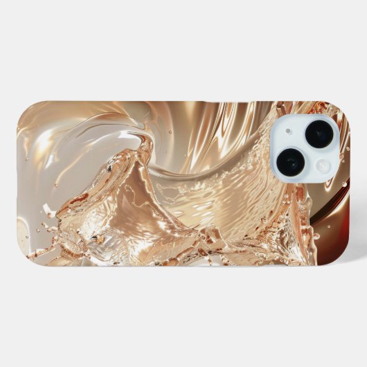 Crimson Gold Splash iPhone Case (Achterkant (horizontaal))