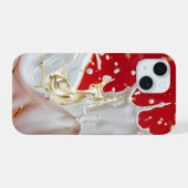 Crimson Gold Splash iPhone Case iPhone 15 Case (Achterkant horizontaal)