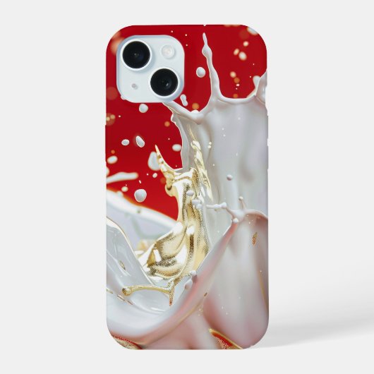 Crimson Gold Splash iPhone Case iPhone 15 Case (Achterkant)