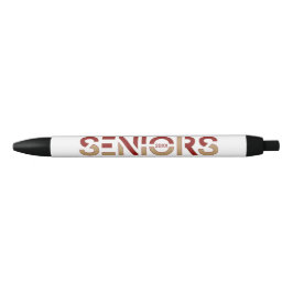 Crimson & Gold Two-Color Seniors Sliced Letters Zwarte Inkt Pen