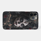 Crimson Gothic Calavera – Zwarte Roos Case-Mate iPhone Case (Achterkant (horizontaal))