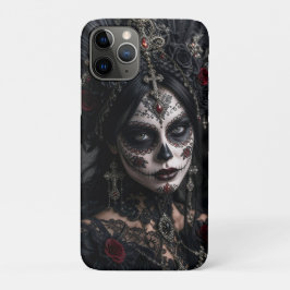 Crimson Gothic Calavera – Zwarte Roos Case-Mate iPhone Case