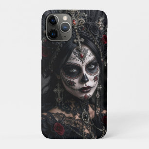 Crimson Gothic Calavera – Zwarte Roos Case-Mate iPhone Case