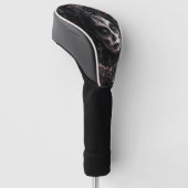 Crimson Gothic Calavera – Zwarte Roos Golfheadcover (Schuin)