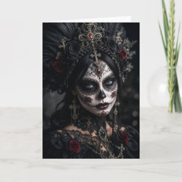 Crimson Gothic Calavera – Zwarte Roos Kaart