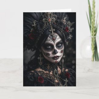 Crimson Gothic Calavera – Zwarte Roos Kaart