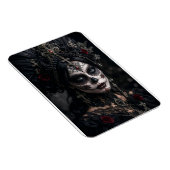 Crimson Gothic Calavera – Zwarte Roos Magneet (Rechterzijde)