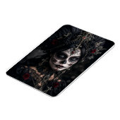 Crimson Gothic Calavera – Zwarte Roos Magneet (Linkerzijde)