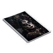 Crimson Gothic Calavera – Zwarte Roos Notitieboek (Rechterzijde)