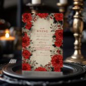 Crimson Gothic Floral Soirée Kaart