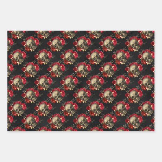 Crimson Gothic Gift Wrap Inpakpapier Vel (Voorkant 2)