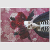 Crimson Gothic Skeleton Raven Halloween Decoupage Tissuepapier (Voorkant)
