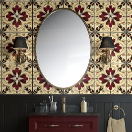 Crimson Grandeur - Rood, Beige, Zwart - Traditione Behang