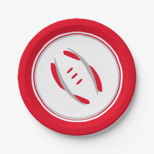 Crimson & Grijs Artistiek Football 7"Document Bord