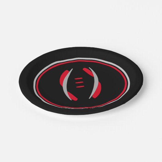 Crimson/Grijs/Zwart Football 7"Document Borden Papieren Bordje (Gekanteld)