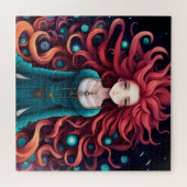 Crimson Haired Anime Vrouw Legpuzzel (Horizontaal)