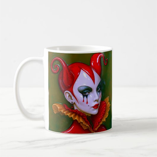 Crimson Harlequin Koffiemok (Links)