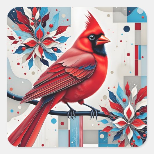 Crimson Harmony Vierkante Sticker (Voorkant)