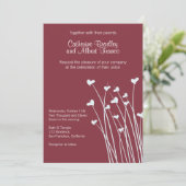Crimson Heart Fields Wedding Invite Kaart (Staand voorkant)