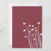Crimson Heart Fields Wedding Invite Kaart (Achterkant)