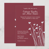 Crimson Heart Fields Wedding Invite Kaart (Voorkant / Achterkant)