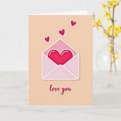 Crimson Heart Love You Kaart (Gele Bloem)