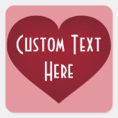 Crimson Heart Vierkante Sticker (Voorkant)