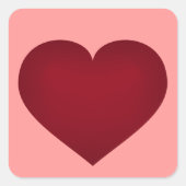 Crimson Heart Vierkante Sticker (Voorkant)