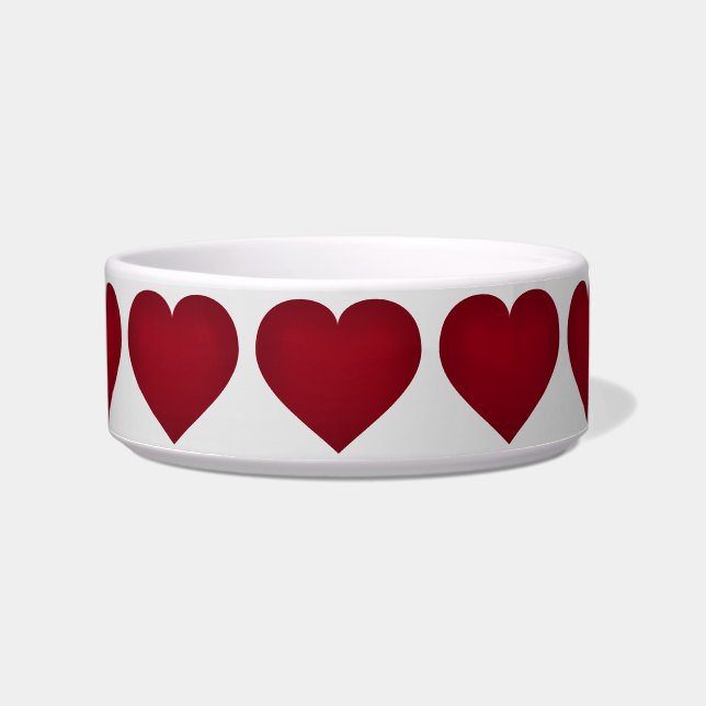 Crimson Hearts Bowl Voerbakje (Voorkant)