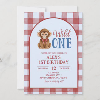 Crimson Heifer Bull First Birthday Invitation Kaart