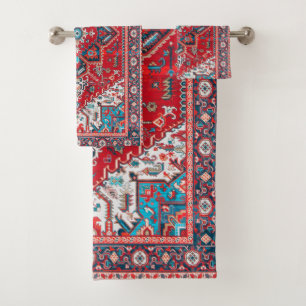 Crimson Heirloom: Marokkaanse erfgoed tapijtkunst Bad Handdoek