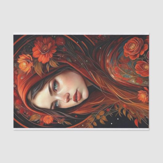 Crimson Hood - Herfst Roos Enchantress Decoupage Tissuepapier (Voorkant)