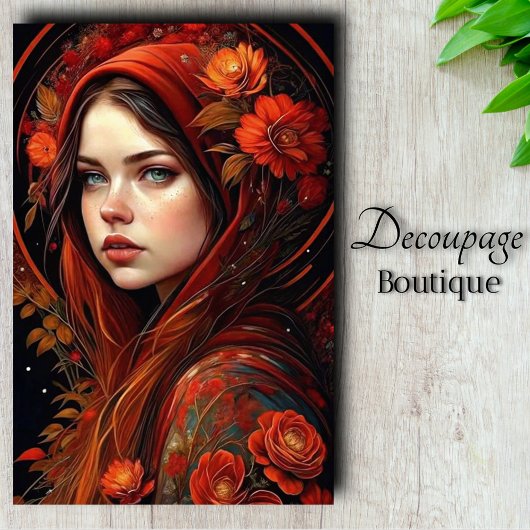 Crimson Hood - Herfst Roos Enchantress Decoupage Tissuepapier