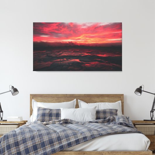 Crimson Horizon Canvas Afdruk (Insitu (Slaapkamer))
