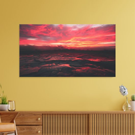Crimson Horizon Canvas Afdruk (Insitu (Woonkamer))