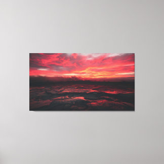 Crimson Horizon Canvas Afdruk