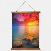 Crimson Horizon Over Gentle Waters Hangend Wandkleed (Voorkant)